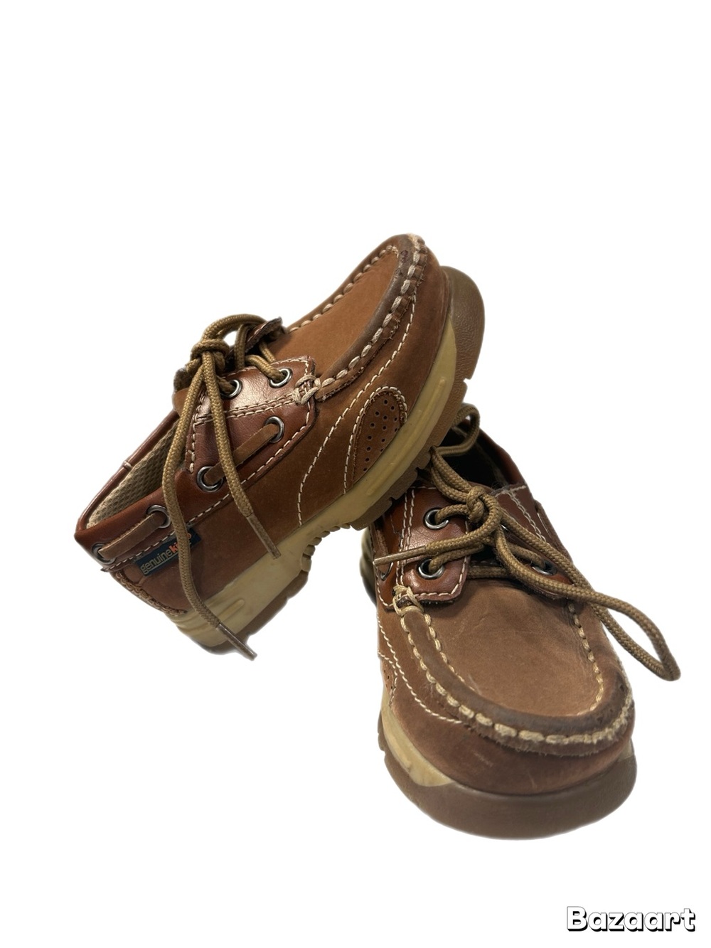 Genuine Kids Toddler Boat Shoes Size 6 Brown Leather